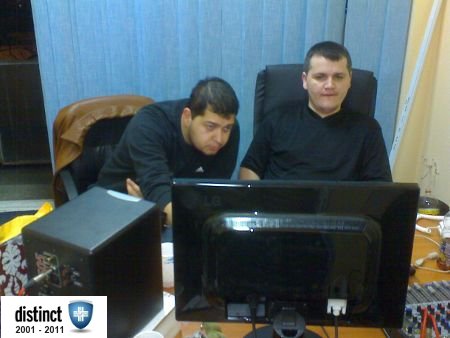 2008 - Bogdan si Iulian la sediul unei televiziuni client